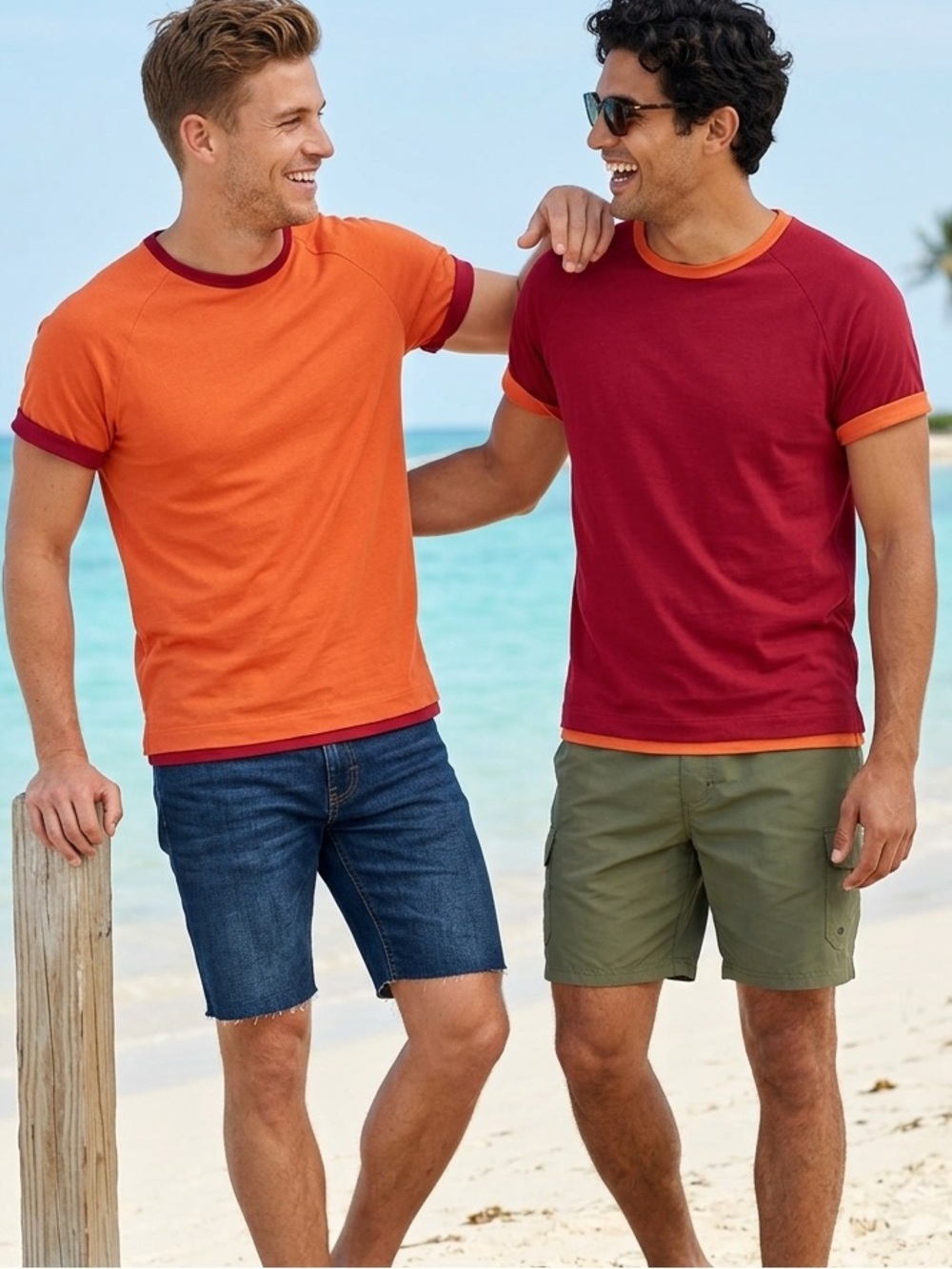 Hugo Boss Reversible T-shirt  Size Medium Orange & Red